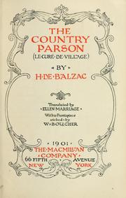 Cover of: The country parson by Honoré de Balzac