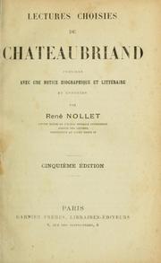 Cover of: Lectures choisies de Chateaubriand by François-René de Chateaubriand