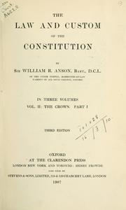 Cover of: The law and custom of the constitution.