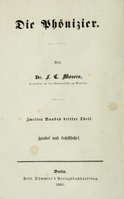 Cover of: Die Phönizier. by F. C. Movers
