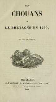 Cover of:  Chouans: ou La Bretagne en 1799