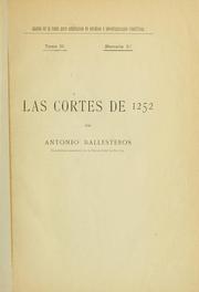 Cover of: Las cortes de 1252 by Antonio Ballesteros y Beretta
