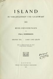 Cover of: Island in Vergangenheit und Gegenwart.