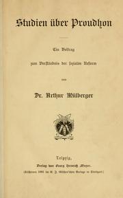 Cover of: Studien über Proudhon by Arthur Mülberger