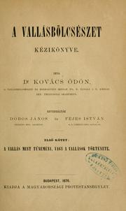 Cover of: A vallásbölcselet kézikönyve. by Ödön Kovács