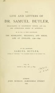 Cover of: life and letters of Dr. Samuel Butler | Samuel Butler