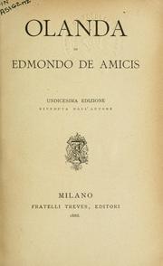 Cover of: Olanda. by Edmondo De Amicis