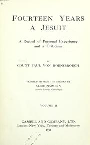 Cover of: Fourteen years a Jesuit by Hoensbroech, Paul Graf von