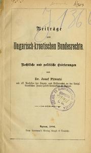 Beiträge zum ungarisch-kroatischen Bundesrechte by Josip Pliveri