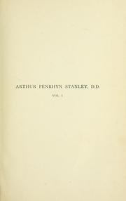 Cover of: Life and correspondence of Arthur Penrhyn Stanley.