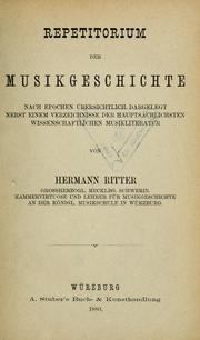 Cover of: Repetitorium der Musikgeschichte by Hermann Ritter