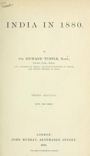 Cover of: India in 1880. by Sir Richard Temple