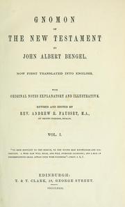 Cover of: Gnomon of the New Testament | Johann Albrecht Bengel