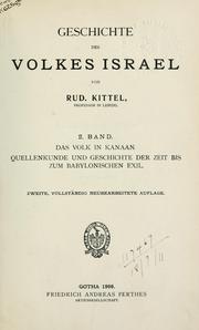 Cover of: Geschichte des Volkes Israel. by Kittel, Rudolf