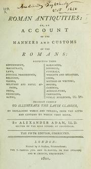 Cover of: Roman antiquities by Alexander Adam