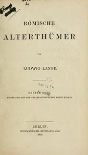Cover of: Römische Alterthümer. by Ludwig Lange