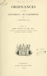 Cover of: Ordinances. by University of Cambridge.