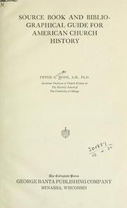 Cover of: Source book and bibliographical guide for American church history. by Peter George Mode