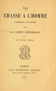 Cover of: La chasse à l'homme by Hérisson comte d'