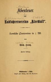 Cover of: Abenteuer des Radfahrervereins "Kleeblatt": Komische Pantomime in 1 Akt