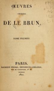 Cover of: Oeuvres choisies de Lebrun.