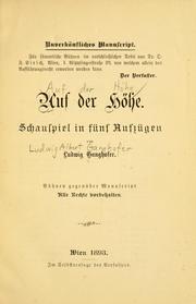 Cover of: Auf der Höhe: Schauspiel in fünf Aufzügen