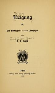 Cover of: Neigung by Jakob Julius David