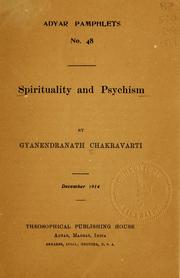 Cover of: Spirituality and psychism by Gyanendranath Chakravarti