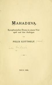 Front cover of Mahadeva by Felix Gotthelf