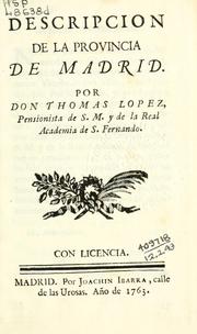 Descripción de la provincia de Madrid by Thomas López