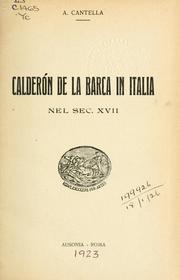 Cover of: Calderón de la Barca in Italia nel sec. XVII