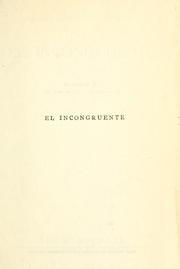 Cover of: El incongruente: novela grande
