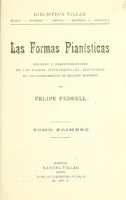 Cover of: Las formas pianísticas by Felipe Pedrell