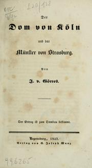 Cover of: Der Dom von Köln und das Münster von Strasburg