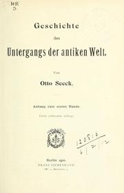Cover of: Geschichte des Untergangs der antiken Welt.: Anhang.