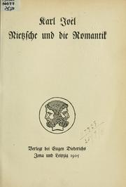 Cover of: Nietzsche und die Romantik. by Karl Joël