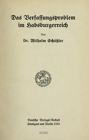 Cover of: Das Verfassungsproblem im Habsburgerreich