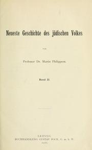 Cover of: Neueste Geschichte des jüdischen Volkes. by Martin Philippson