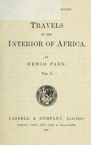Cover of: Travels in the interior of Africa. by Mungo Park
