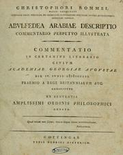 Cover of: Abvlfedea Arabiae descriptio, commentario perpetvo illvstrata: commentatio in certamine literario
