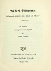 Cover of: Gesammelte Schriften über Musik und Musiker