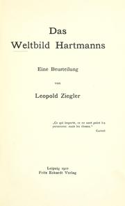 Cover of: Das Weltbild Hartmanns: eine Beurteilung