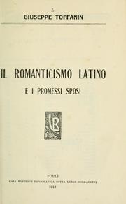Cover of: Il romanticismo latino e I promessi sposi.