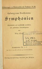 Cover of: Ludwig van Beethovens Symphonien by Max Chop