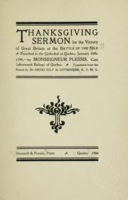 Cover of: Thanksgiving sermon for the victory of Great Britain at the Battle of the Nile by Joseph Octave Plessis