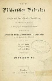 Cover of: Ueber die Vischerschen Principe der directen und indirecten Idealisirung by Ernst Schottky, Ernst Schottky