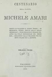 Cover of: Centenario della nascita di Michele Amari by 