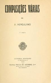 Cover of: Composições várias de A. Herculano