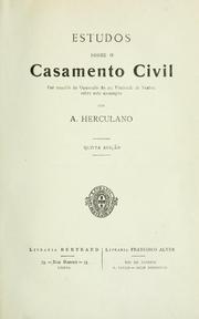 Cover of: Estudos sobre o casamento civil by Alexandre Herculano