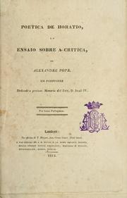 Cover of: Poetica de Horatio, e o Ensaio sobre a critica de Alexandre Pope by Horace